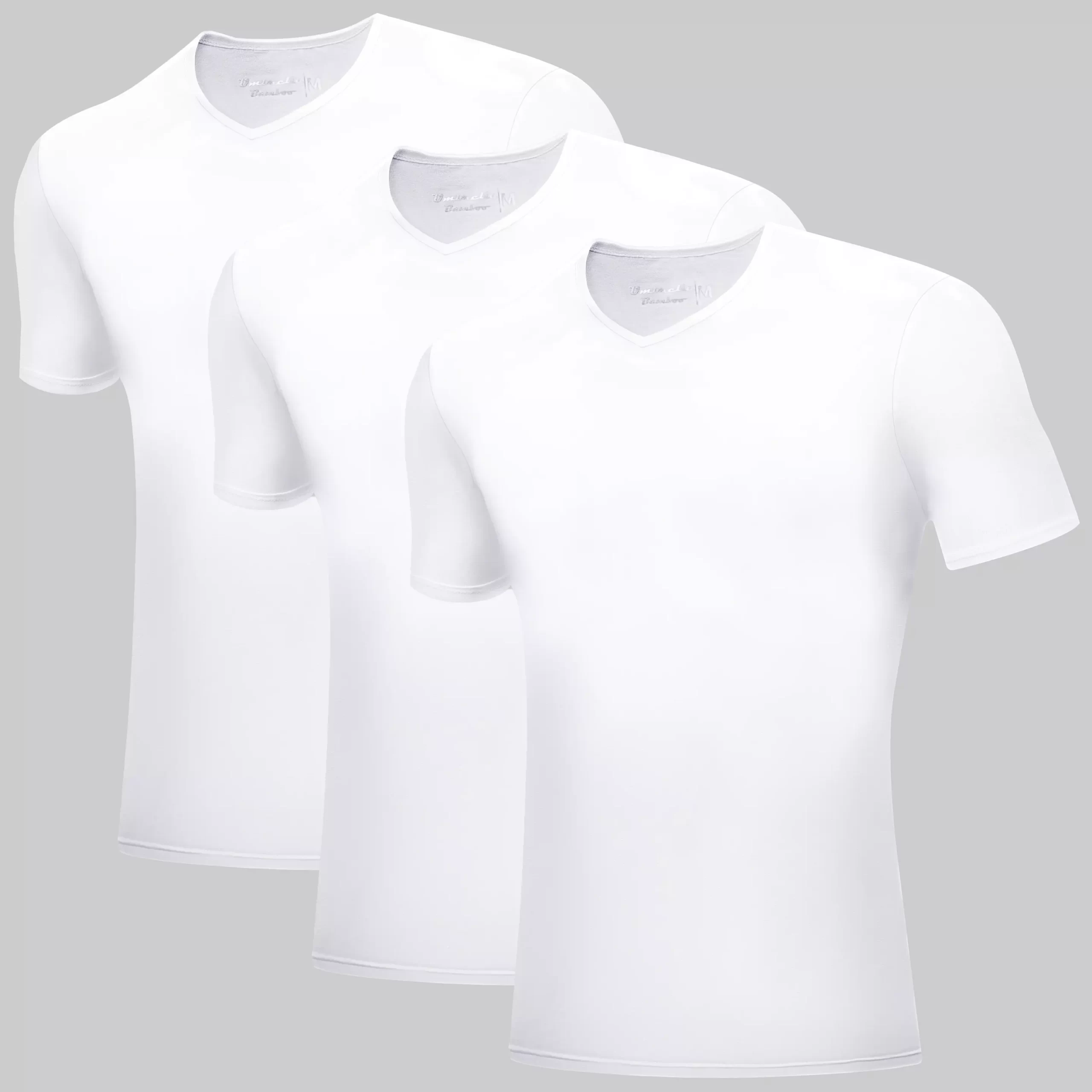 3-Pak Bambus T-Shirts med V-hals - Hvid The-Basics.dk