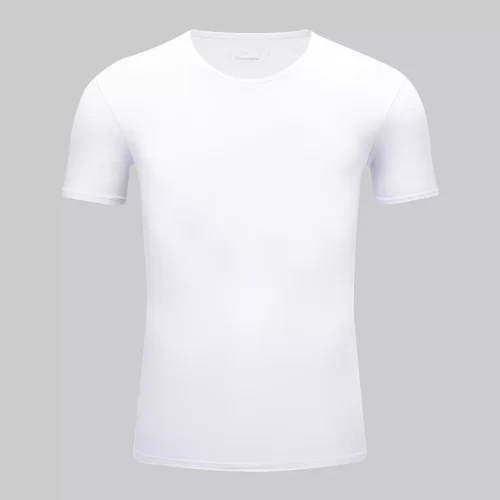 Hvid Bambus T-Shirt med Rund Hals